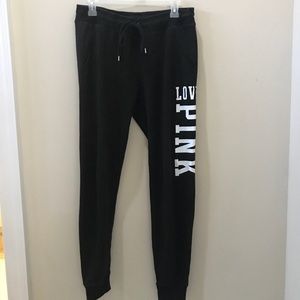 Victoria’s Secret pink black sweatpants